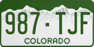 CO license plate 987TJF