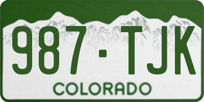 CO license plate 987TJK