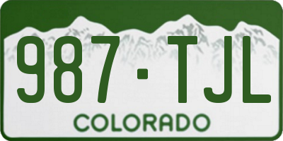 CO license plate 987TJL