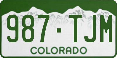 CO license plate 987TJM