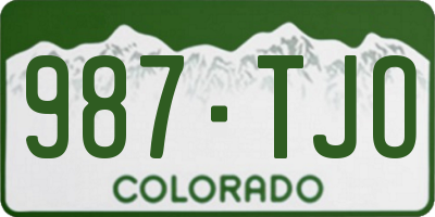 CO license plate 987TJO