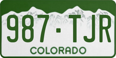 CO license plate 987TJR