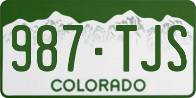 CO license plate 987TJS