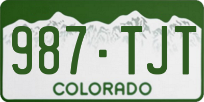 CO license plate 987TJT