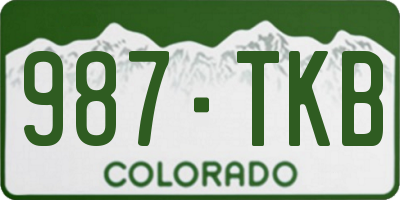 CO license plate 987TKB