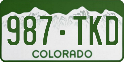CO license plate 987TKD