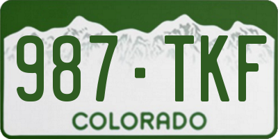 CO license plate 987TKF