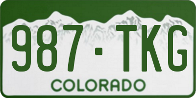 CO license plate 987TKG