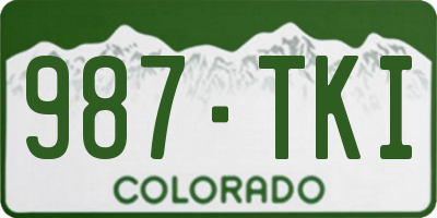 CO license plate 987TKI