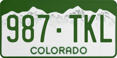 CO license plate 987TKL