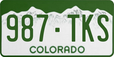CO license plate 987TKS