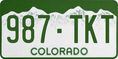 CO license plate 987TKT