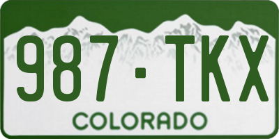 CO license plate 987TKX