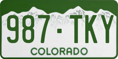 CO license plate 987TKY