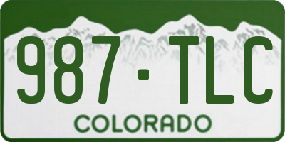 CO license plate 987TLC