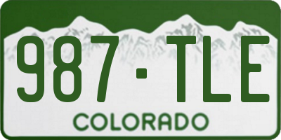 CO license plate 987TLE