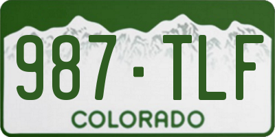 CO license plate 987TLF