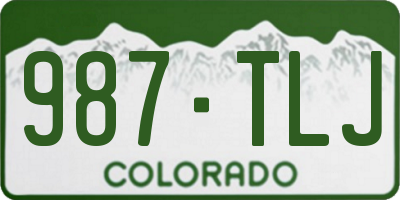 CO license plate 987TLJ