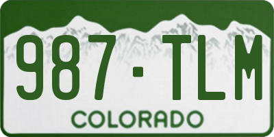 CO license plate 987TLM
