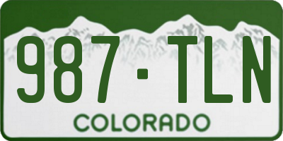 CO license plate 987TLN