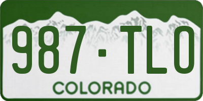 CO license plate 987TLO