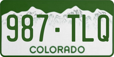 CO license plate 987TLQ
