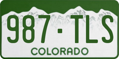 CO license plate 987TLS