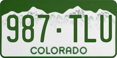 CO license plate 987TLU