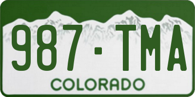 CO license plate 987TMA