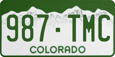CO license plate 987TMC