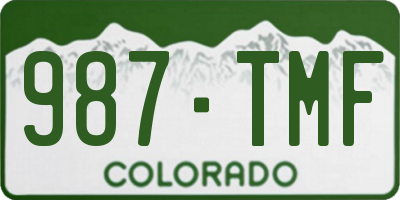 CO license plate 987TMF