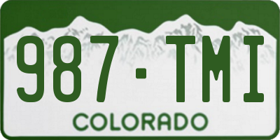 CO license plate 987TMI