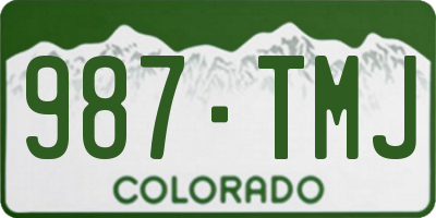 CO license plate 987TMJ