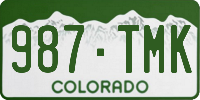 CO license plate 987TMK