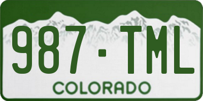 CO license plate 987TML