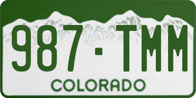 CO license plate 987TMM