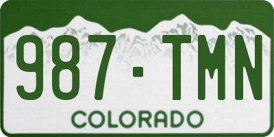CO license plate 987TMN
