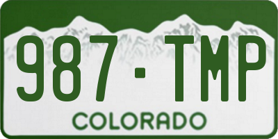 CO license plate 987TMP