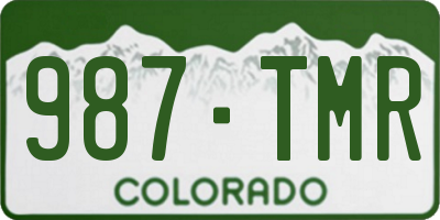 CO license plate 987TMR