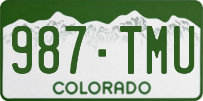 CO license plate 987TMU