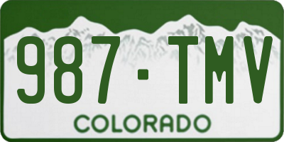 CO license plate 987TMV