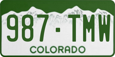 CO license plate 987TMW