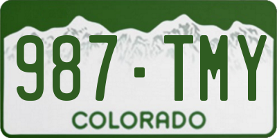 CO license plate 987TMY