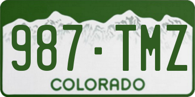 CO license plate 987TMZ