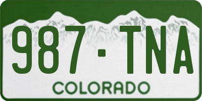 CO license plate 987TNA