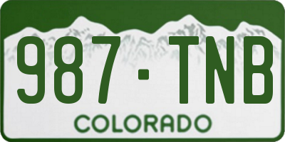 CO license plate 987TNB