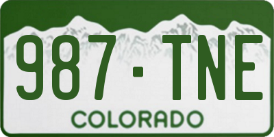 CO license plate 987TNE