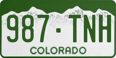 CO license plate 987TNH