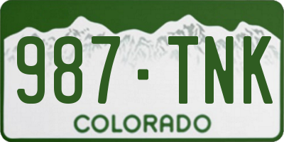 CO license plate 987TNK