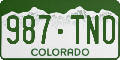 CO license plate 987TNO